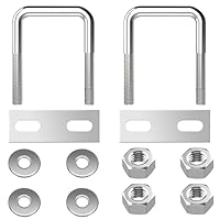 U Schrauben M8 U Bolzen Edelstahl U Bügelschraube mit Mutter Rahmenplatte Unterlegscheibe 40 mm Innenbreite für Rohr Befestigung 2 Stück M8 40x65 mm