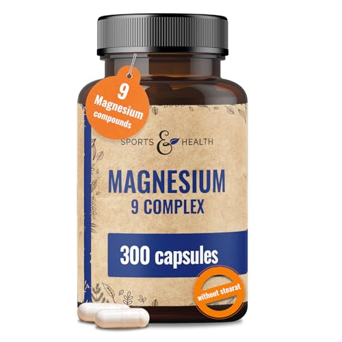 Magnesium Complex High Dose 400 mg - [300 x Capsules - 9 Magnesium Compounds] - Magnesium High Dose Capsules - Magnesium Complex Vitamin B - Magnesium Oxide Magnesium Bisglycinate
