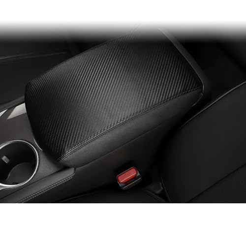 Kakash Custom Interior Accessories for Infiniti Q50 2014-2017 2018 2019 2020 2021 2022 2023 2024 Leather Center Console Cover Armrest Pad,Waterproof Anti-Scratch Protector Your Armrest(Carbon Fiber)