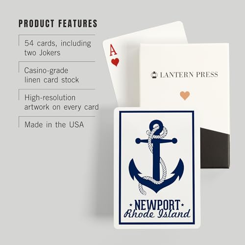 Baraja de cartas de poker Lantern Press tamaño estándar 52 cartas miniatura 3