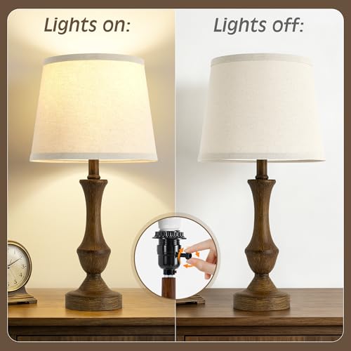 Image of Luvkczc Table Lamp Set of 2, 19 inch Traditional Resin Bedside Lamps