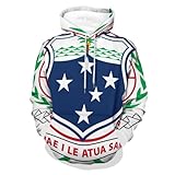felpa con cappuccio da uomo vintage con bandiera nazionale delle samoa, manica lunga, regolabile con coulisse