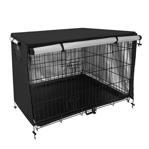 Pecopcock Dogs Crate Cover Privacy Windproof Safe for Dog Durable-Polyester Pet Kennel Cover Crate Cover 42 inches…