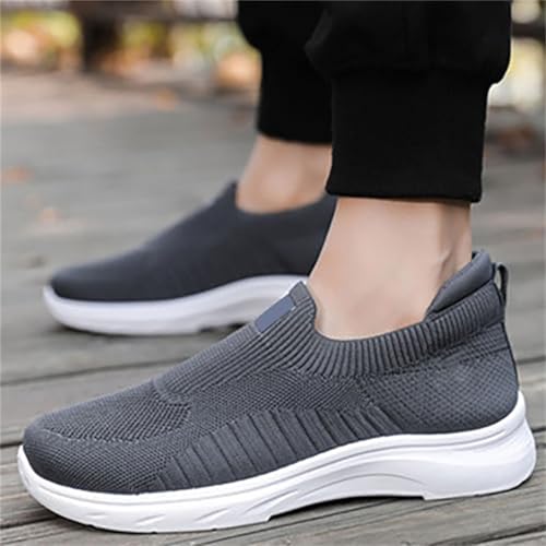 Men's Breathable Mesh Casual Shoes Lightweight Comfortable Walking Sneakers Slip On Flat Sole Loafers for Daily2