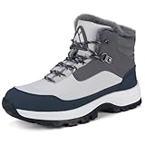 Mishansha Botas Mujer Invierno Cálidos Zapatos Senderismo Antideslizante Botines de Montaña Gris 36