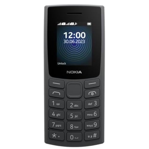 Nokia 105 4G | Dual SIM | GSM Unlocked Mobile Phone | Volte | Charcoal | International Version | Not AT&T/Cricket/Verizon Compatible