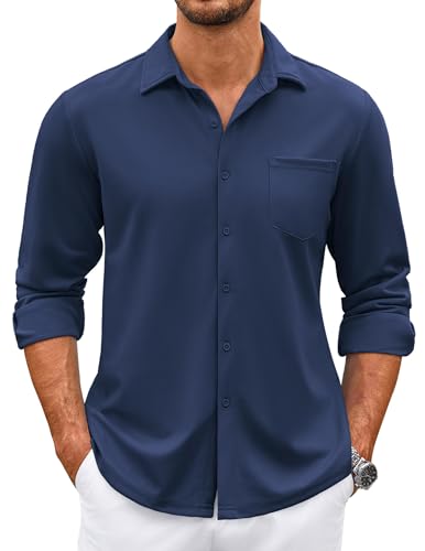 COOFANDY Mens Wrinkle Free Dress Shirts Long Sleeve Untucked Shirts Casual Button Down Shirts