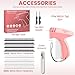 Stitch Gun for Clothes, Tagging Gun for Clothing Stitchery Tag Gun Kit with 4000 Fasteners (4.5mm), 2 Needles & Scissor, Durable Stitching Gun for Retail, Fabric & Price Tag Labeling, Pink + White