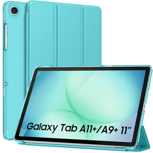 Image of MoKo for Samsung Galaxy Tab A11 Plus / A11+ Case 11 Inch 2026, Galaxy Tab A9 Plus / A9+ Case 11 Inch 2024, Slim Stand Hard PC Translucent Back Shell Smart Cover, Auto Wake /Sleep, Azure