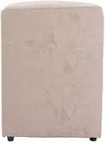 Puff Decorativo Cubo Grande, 45x34x34cm, Estrutura em Madeira, Revestimento em Suede, para Sala, Quarto, Escritório (Palha, Grande)