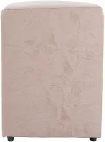 Puff Decorativo Cubo Grande, 45x34x34cm, Estrutura em Madeira, Revestimento em Suede, para Sala, Quarto, Escritório (Palha, Grande)