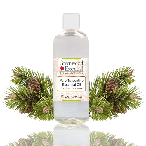 Image of Greenwood Essential Turpentine Essential Oil (Pinus palustris)-Gum Spirit of Turpentine Pure | Non-Sticky | Non-greasy | Lightweight | Men & Women | All Skin Types | Steam Distilled 200ml