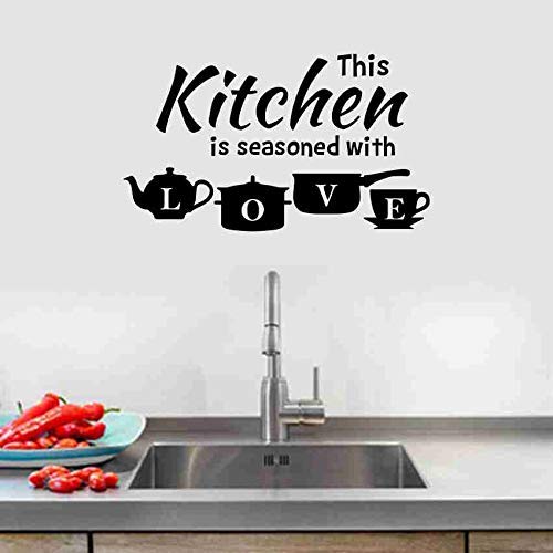 VVWV This Kitchen is Seasoned with Love Kitchen Quotes Wall Sticker for Home, Cafe, Restaurants, Kitchen Vinyl Decals L x H 40 cm x 30 cm (B08YND1W58) Amazon Price History, Amazon Price Tracker