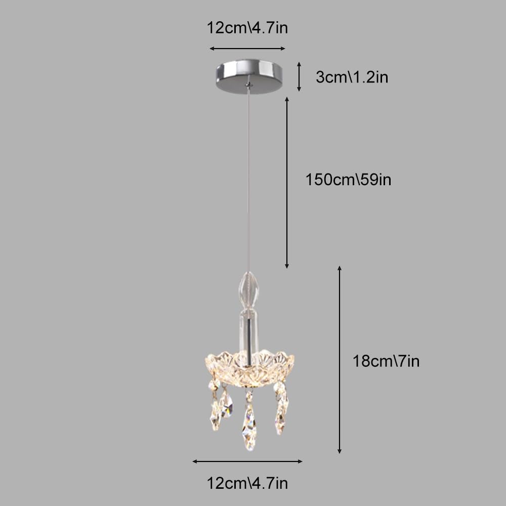 Francuska kryształowa lampa wisząca, szklana lampa wisząca w kształcie kandelabrów, dekoracyjne oświetlenie jadalni Droplight, żyrandol LED 8W - 3 kolory
