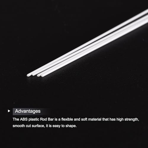 Image of MECCANIXITY ABS Plastic Rod Round Solid Bar 1mm x 250mm for DIY Model Material, Architectural Model Making, DIY Sand Table, Pack of 35 Pcs