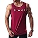 Produktbild Satire Gym® - Fitness Tank Top Herren - ärmelloses & schnell trocknendes Sportshirt für Männer  Männer Fitness Tank Top als Gym Shirt (Rot, XL)