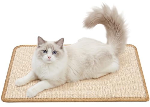 Gimars Tapis Griffoir Chat Sisal 50x30cm, Tapis pour Chat Anti-Griffe, Protection Canapé & Mur, Autocollant Antidérapant Ultra Stable, Résistant sans...