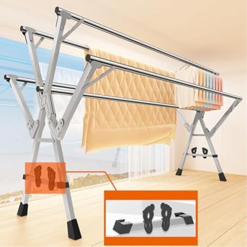 Étendoir à linge pliable à roulettes pour optimiser votre intérieur