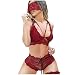 Maglietta E Pantaloni Termici Set di Biancheria Intima Sexy da Donna in Pizzo da Babydoll, Reggiseno e Slip in Pizzo a Due Pezzi, Indumenti da Notte Completi Intimi Termici