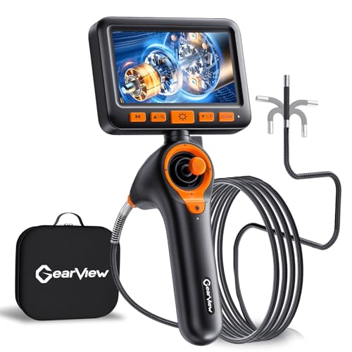 Caméra d'inspection HD pour mécanique auto et plomberie avec endoscope orientable 4 voies