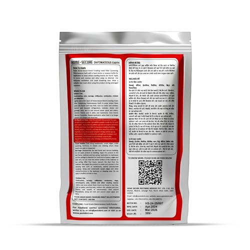 Image of Home-Secure Diatomaceous Earth Powder-Pack of 2 | Natural, Pet Safe, Organic | Plant Friendly Multipurpose Eco-friendly Dust (950 gm X 2)