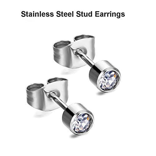 LECIEL 20 Pairs 4MM Ear Piercing Stud Earrings Surgical Steel Piercing Studs Earnings for Kinds of Ear Piercing Guns2