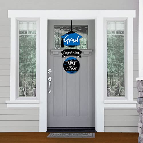 Big Dot Of Happiness Blue Grad - Best Is Yet To Come - Hanging Porch Royal Blue Graduation Party Outdoor Decorations - Front Door Decor - 3 Piece Sign #TOP1