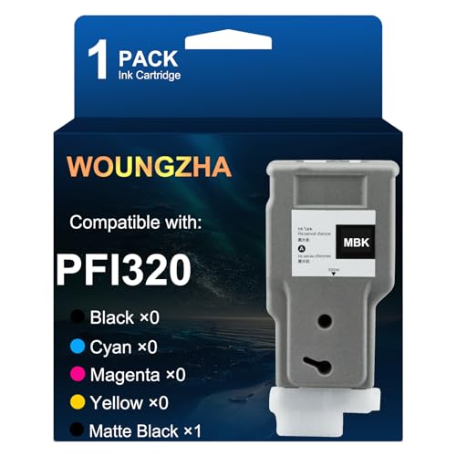 Woungzha Cartouches d'encre PFI-320 compatibles pour Canon PFI-320 PFI 320 - Fonctionne avec les imprimantes Canon ImagePROGRAF TM-200 TM-205 TM-300 TM-305 (1 noir mat) Woungzha Cartouches d'encre PFI-320 compatibles pour Canon PFI-320 PFI 320 - Fonctionne avec les imprimantes Canon ImagePROGRAF TM-200 TM-205 TM-300 TM-305 (1 noir mat)