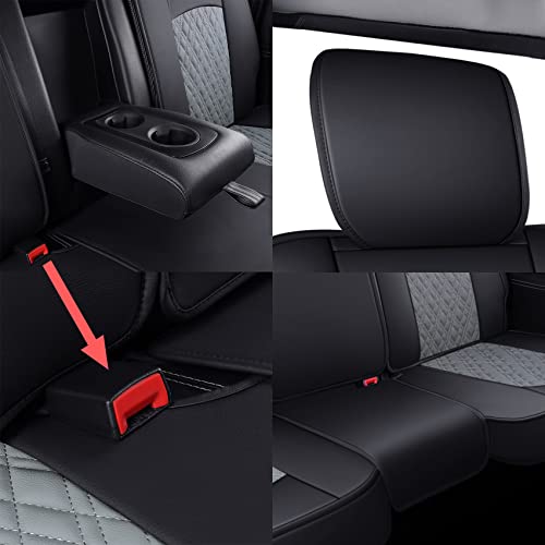 Image of YIERTAI Car Seat Covers for Dodge Ram Fit 2009-2026 1500 2010-2026 2500 3500 Classic Bighorn Longhorn Laramie Tradesman Truck Gray Rear