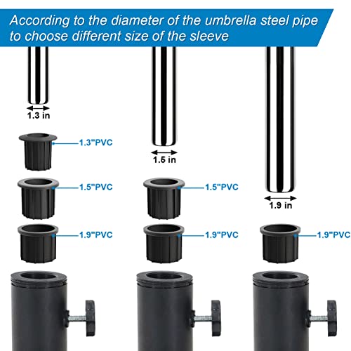 12 Pcs Patio Umbrella Parasol Base Stand Hole Ring Plug Cover, Umbrella Base Stand Replacement Parts, Umbrella Base Stand Hole Ring, Black Umbrella Stand Base Screw for Outdoor Patio Table Backyard - Thumbnail 5
