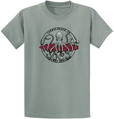 Joes Surf Shop Men's Octopus Meets Surfboard Logo Heavyweight Tees - Reg, Big & Tall