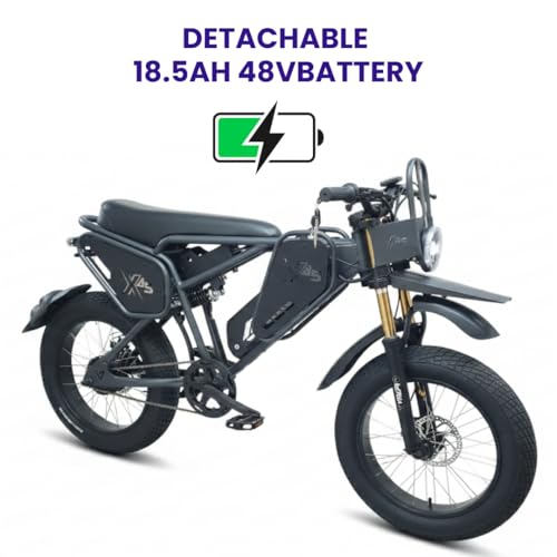 Image of VIGOREBIKE Vigor X45 Electric Cycle with Dual Disc Brakes, 350w Hub Motor, 18.5Ah Li-Ion Battery, 95% Pre-Assembled with Charger,Fat Tyre,Optional Gear Shifter. (Black and Gray)