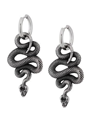 Sacina Gothic Punk Snake Earrings Dangle, Goth Emo Punk Grunge Earrings, Costume Goth Jewelry, Christmas Jewelry Gift for Women