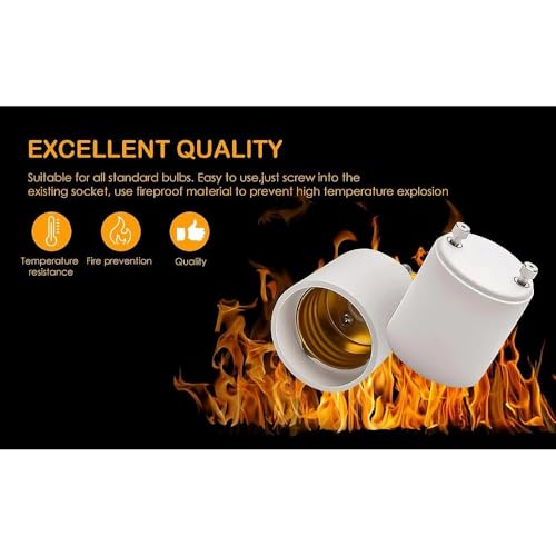 Image of Onite 48-Pack GU24 to E26 Adapter, 600W 320F Heat Resistant Socket Converter, High Power GU24 Bulb Base to E26 /E27 Medium Socket, for Halogen /Incandescent /LED Bulbs (4doz)