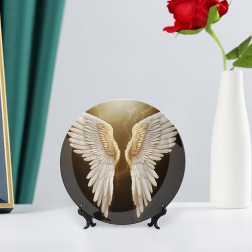 Plato decorativo Angel Wing de porcelana Bone China 6 pulg miniatura 6