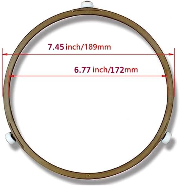 Miniatura 2 de Anillo giratorio de microondas de 7.45 pulgadas, soporte para bandeja de vidrio, anillo interior de repuesto, para microondas, placa giratoria de
