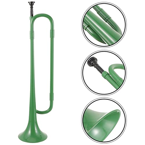 Supvox B- Flat Trumpet Horn Plastic Trumpet Bugle With Mouthpiece For School Band Cavalry Beginner Orchestra Green #TOP7