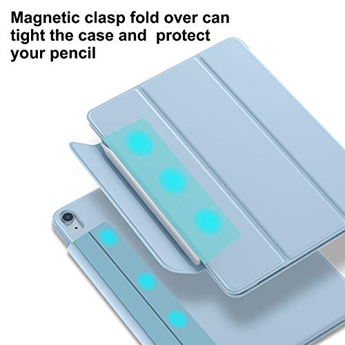 Akkerds Magnetic Case Compatible For Ipad Air 4 2020 10.9 Inch/Ipad Pro 11 2018, [Convenient Magnetic Attachment], Auto Sleep/Wake Cover, Slim Lightweight Trifold Smart Case, Blue #TOP4