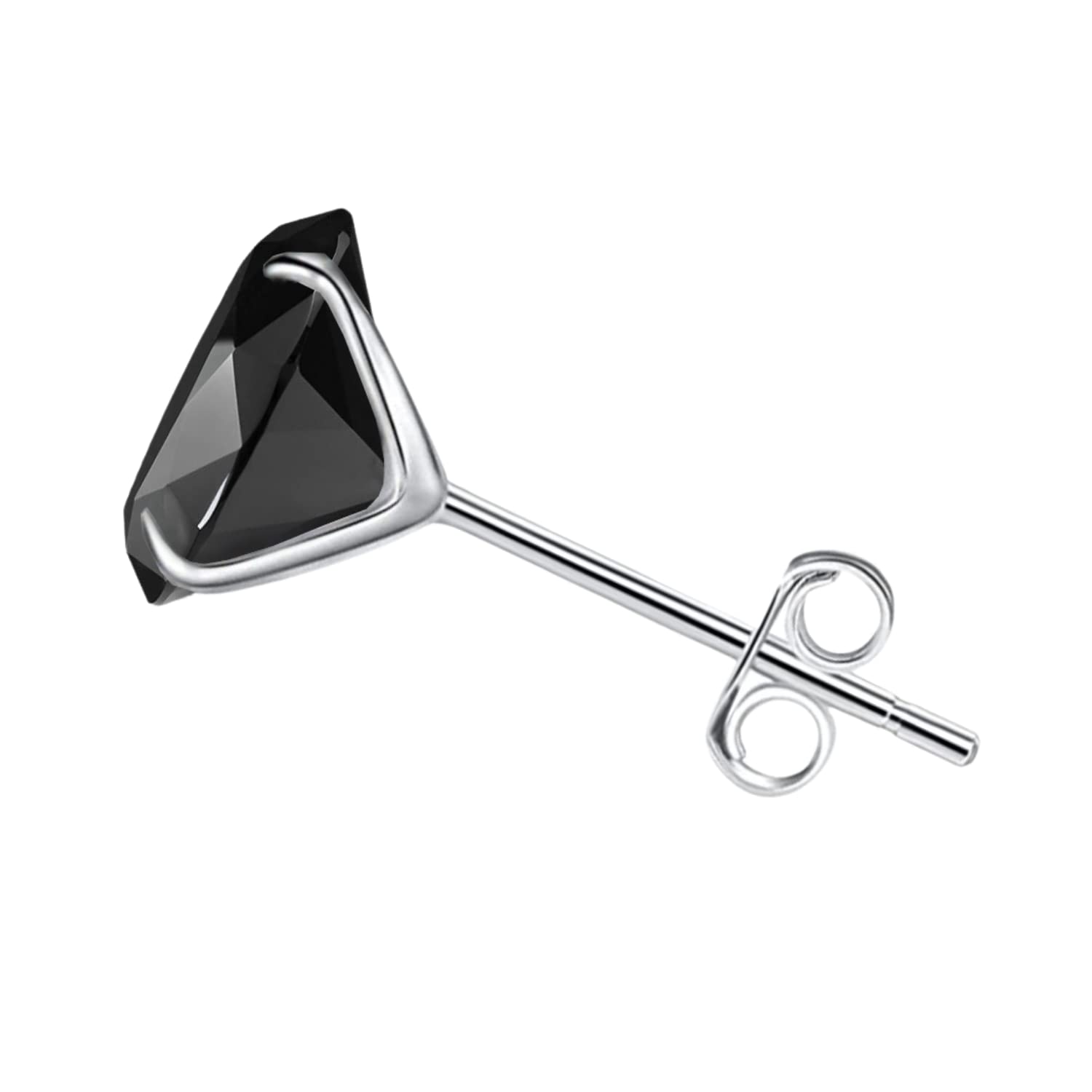 HIGHSPARK 925 Silver Mens Black Stud Earring | 92.5 Sterling Silver & Round Brilliant Black Cubic Zirconia | Single Stud for Men | Lovely Gift - Black 7mm (B09TPMQZHH) Amazon Price History, Amazon Price Tracker