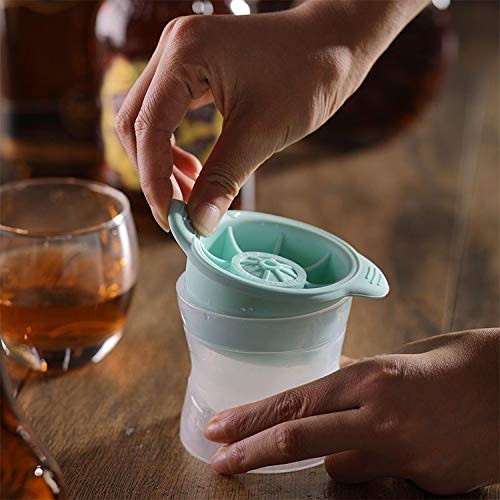 Wuqiang Vassoio di Ghiaccio del Silicone Grata del Ghiaccio di Whisky Wine del cubo di Ghiaccio vassoi Stampo in Silicone con Coperchio Dwelling Globale (Color : Grey)