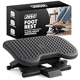 ZENO Foot Rest 3 Height Adjustable | Under Desk Foot Rest | Foot Stool with 30 Degree Tilt Angle Adjustment | Massage Surface Texture Improves Comfort for Home & Office | Black