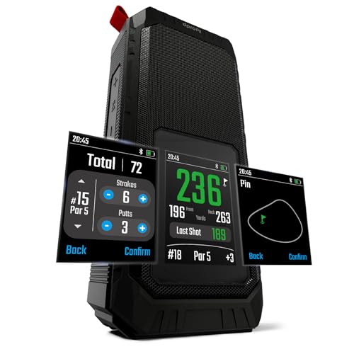 Dprofy Magnetic Golf GPS Speaker Work with Dprofy App, 2.8" Touchscreen Display, Visual & Audible Distances, IPX6 Waterproof, 15+ Hour Battery, Adjustable Screen Color, Hazard Detection