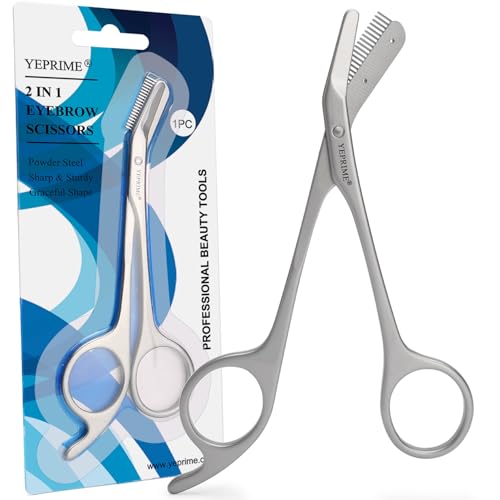 Eyebrow Trimming Scissors with Comb, Gifts For Men Women Stocking Stuffers, Stainless Steel