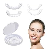 Denture Teeth Temporary Fake TeethSnap On Veneers, Snap in Teeth for Men and Women,Cover The Imperfect Teeth,No Pain No Shot No Drilling,Fix Confident Smile(2 Pcs)