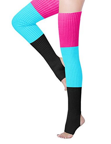Image of v28 Women's Neon Knit Leg Warmer for 80s Party Dance Sports Yoga