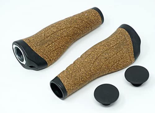ergonomische Fahrradgriffe Gel + Kork braun/schwarz Fahrrad Lenkergriffe...