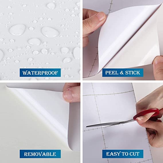 Image of HOME13 Matte Wallpaper Stick and Peel for Bedroom Solid Contact Paper Self Adhesive Thick White Wallpaper Peel and Stick Removable Wall Paper (2Feet 156Inches, Matte White Wallpaper)
