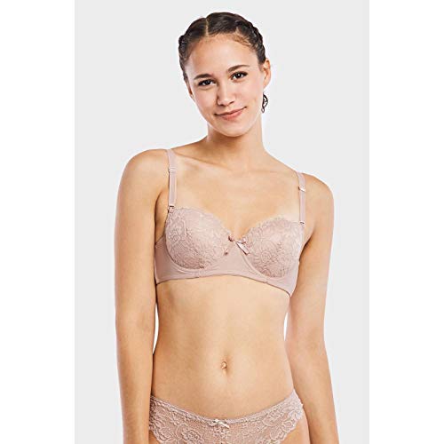 Mamia Women's Basic Lace/Plain Lace Bras (Pack Of 6)- Various Styles (Hannah, 36B) #TOP3