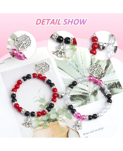 Image of Spiderman Kitty Magnetic Friendship Bracelets, Couple's Bracelets, Valentine's Day Gifts for BFF, BF, GF, Women, Men, Girls, Kids