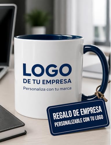 Taza Personalizada con Logo Empresa y Foto o Texto Regalo Corporativo para Clientes y Empleados Cerámica 350ml Apta Microondas y Lavavajillas Ideal para Eventos, Asociaciones y Merchandising